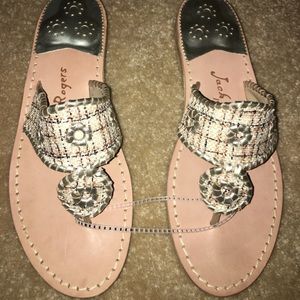 Jack Rogers gold & white